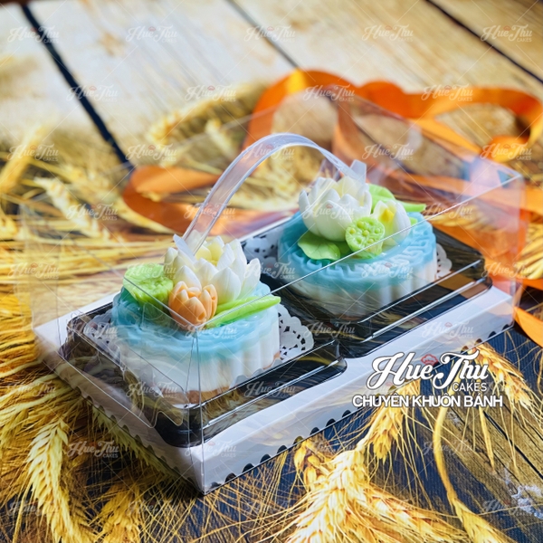Hộp đựng bánh vuông 12x12cm đế đen, vàng, trắng cao 5/7.5cm (10 cái) đựng bánh rau câu, bông lan, Trung Thu