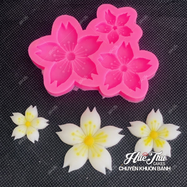 Khuôn silicon Hoa Anh Đào A130 làm bánh rau câu 3D 4D nhấn xôi, fondant, socola, nến hanmade