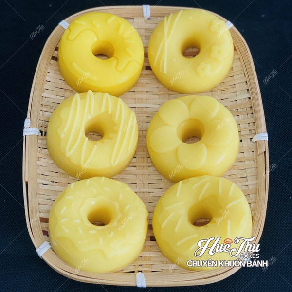 Khuôn silicon Bánh Donut A123 (vỉ 6 hình) làm bánh rau câu 3D 4D nhấn xôi, fondant, socola, nến hanmade