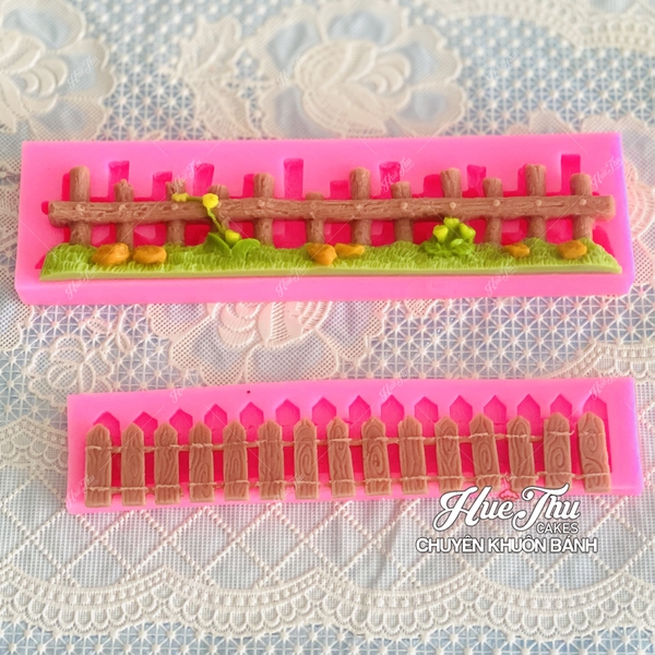 Khuôn silicon Hàng Rào Gỗ A140 làm bánh rau câu 3D 4D nhấn xôi, fondant, socola, nến hanmade