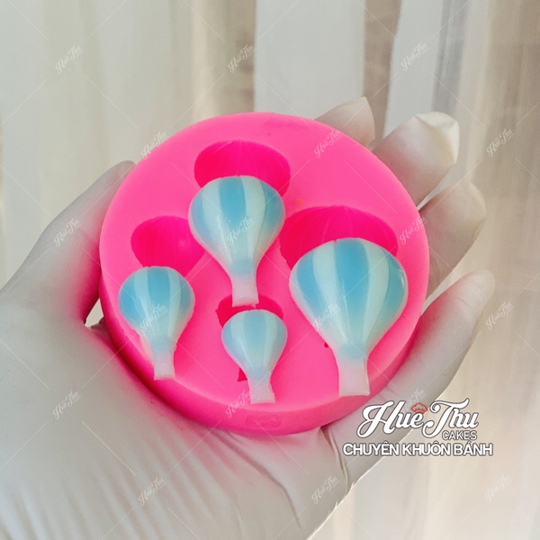 Khuôn silicon Khinh Khí Cầu A157 (set 3 khuôn nhiều mẫu) làm bánh rau câu 3D 4D nhấn xôi, fondant, socola, nến hanmade