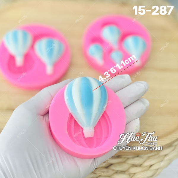 Khuôn silicon Khinh Khí Cầu A157 (set 3 khuôn nhiều mẫu) làm bánh rau câu 3D 4D nhấn xôi, fondant, socola, nến hanmade