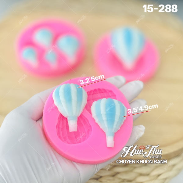 Khuôn silicon Khinh Khí Cầu A157 (set 3 khuôn nhiều mẫu) làm bánh rau câu 3D 4D nhấn xôi, fondant, socola, nến hanmade