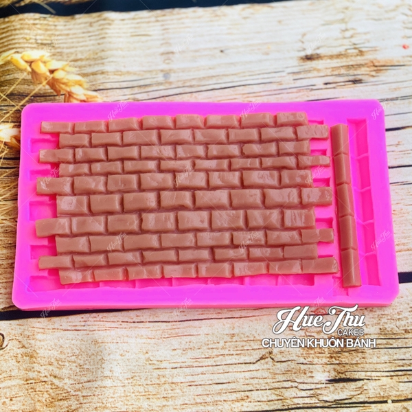 Khuôn silicon Tường Gạch A155 làm bánh rau câu 3D 4D nhấn xôi, fondant, socola, nến hanmade