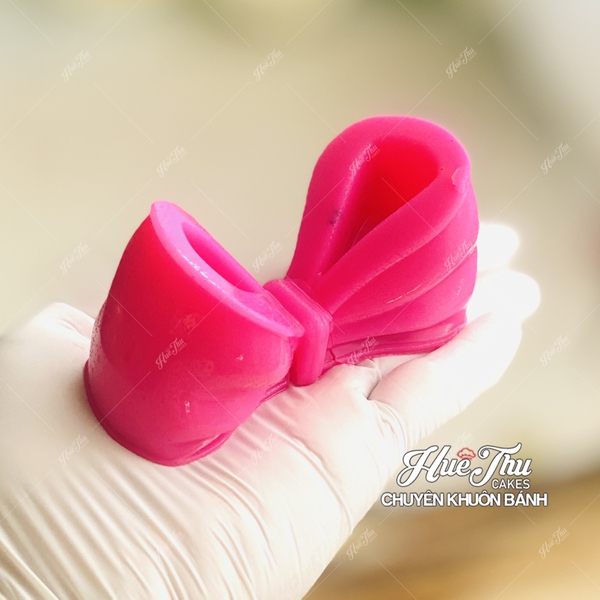 Khuôn silicon Cái Nơ 9.6cm A128 làm bánh rau câu 3D 4D nhấn xôi, fondant, socola, nến hanmade