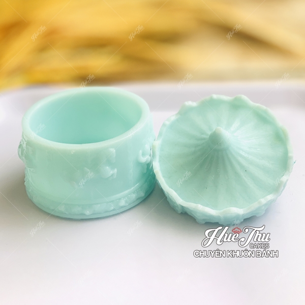 Khuôn silicon Hũ Vàng - Hộp Đựng 10.4cm A152 (thân + nắp) làm bánh rau câu 3D 4D nhấn xôi, fondant, socola, nến hanmade