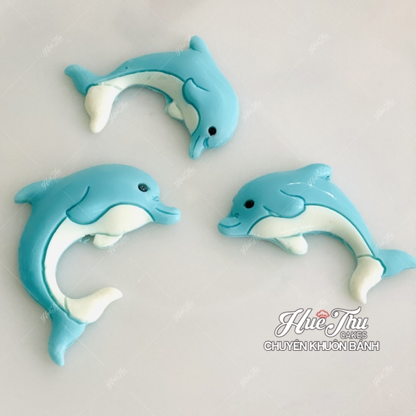 Khuôn silicon Cá Heo A164 (set 3 khuôn lớn nhỏ) làm bánh rau câu 3D 4D nhấn xôi, fondant, socola, nến hanmade