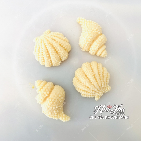 Khuôn silicon Ốc Biển Sò Điệp A159 (vỉ 3 khuôn) làm bánh rau câu 3D 4D nhấn xôi, fondant, socola, nến hanmade