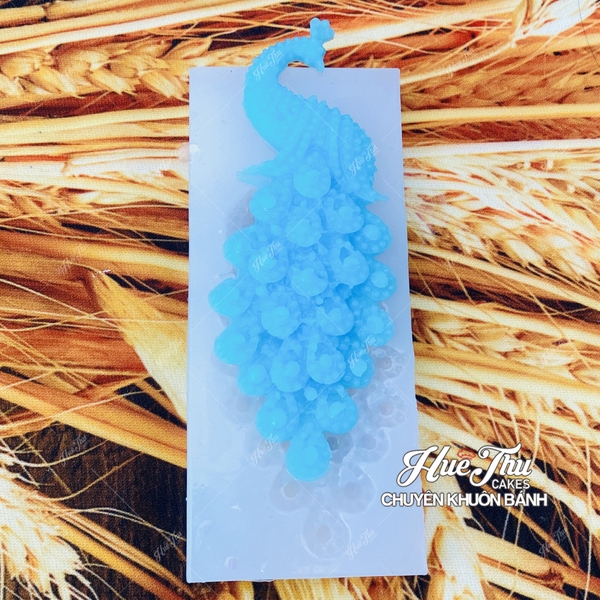 Khuôn silicon Con Công A162 làm bánh rau câu 3D 4D nhấn xôi, fondant, socola, nến hanmade