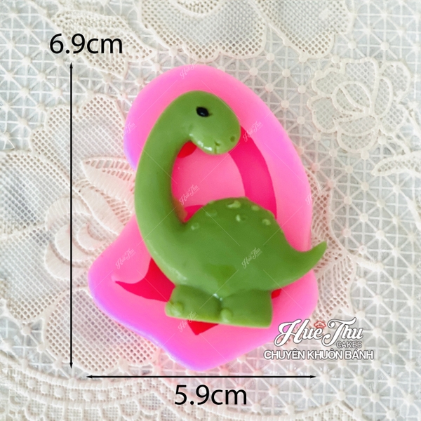 Khuôn silicon Khủng Long A161 (set 4 khuôn) làm bánh rau câu 3D 4D nhấn xôi, fondant, socola, nến hanmade