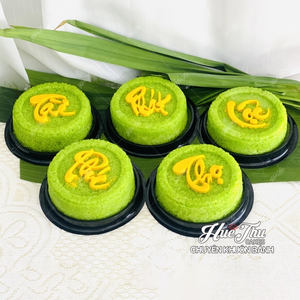 Khuôn xôi Phúc Lộc Thọ Tài Phát (3 mặt / 5 mặt) hình tròn 13.5*7cm - khuôn ép xôi, khuôn nhấn xôi