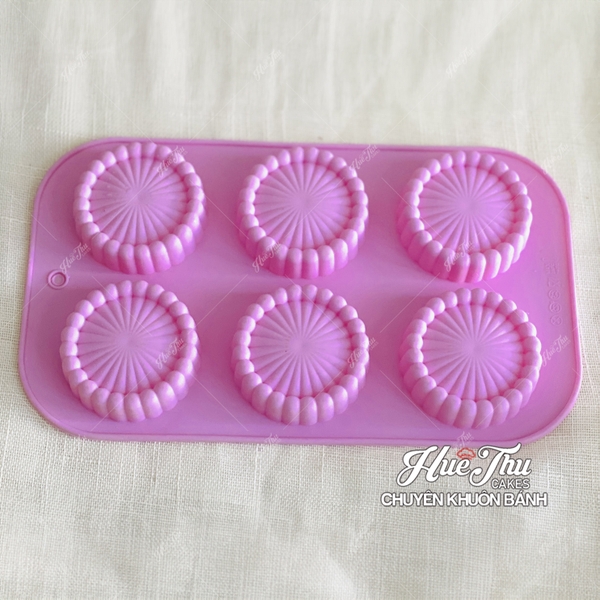 Khuôn silicon Xếp Ly Nhỏ A175 (vỉ 6 khuôn) làm bánh rau câu 3D 4D nhấn xôi, fondant, socola, nến hanmade