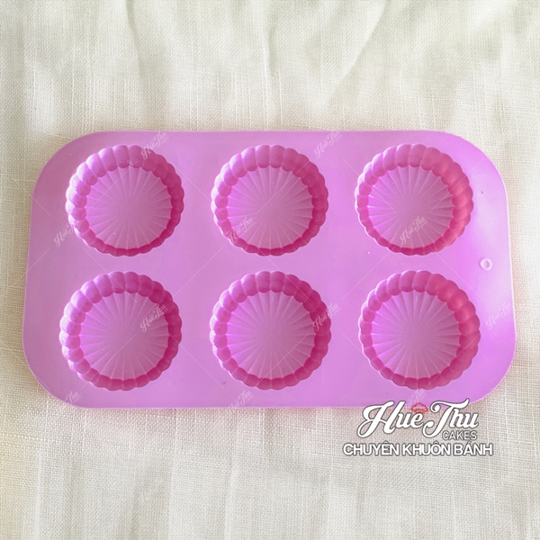 Khuôn silicon Xếp Ly Nhỏ A175 (vỉ 6 khuôn) làm bánh rau câu 3D 4D nhấn xôi, fondant, socola, nến hanmade