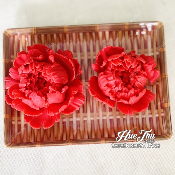 Khuôn silicon Hoa Mẫu Đơn A207 (1 cặp) làm bánh rau câu 3D 4D nhấn xôi, fondant, socola, nến hanmade