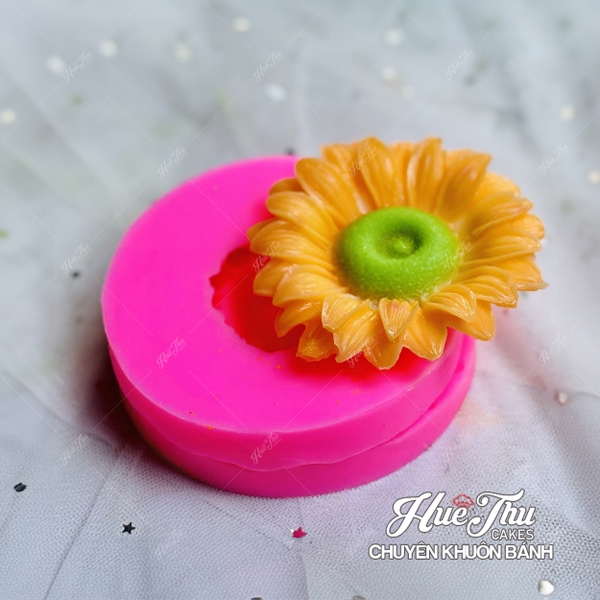 Khuôn silicon hoa Hướng Dương 10cm làm bánh rau câu 3D 4D nhấn xôi, fondant, socola, nến hanmade