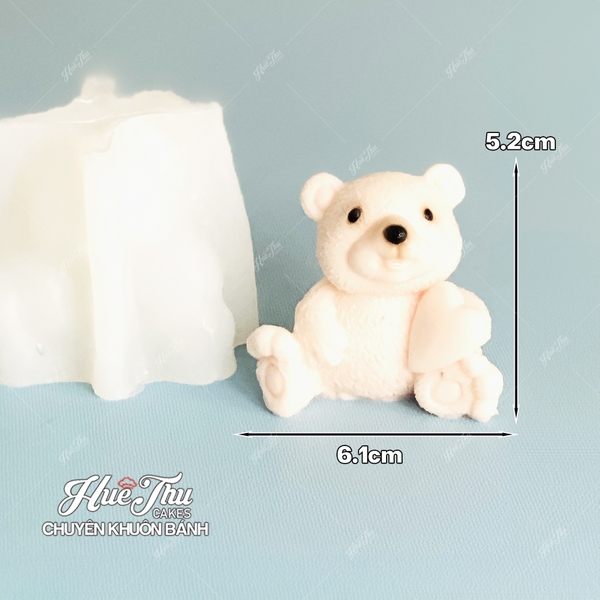 Khuôn silicon Chú Gấu 6.1cm A166 làm bánh rau câu 3D 4D nhấn xôi, fondant, socola, nến hanmade