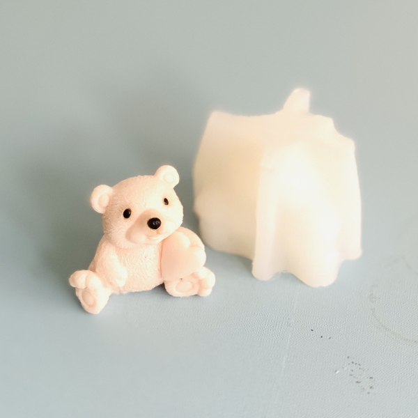 Khuôn silicon Chú Gấu 6.1cm A166 làm bánh rau câu 3D 4D nhấn xôi, fondant, socola, nến hanmade