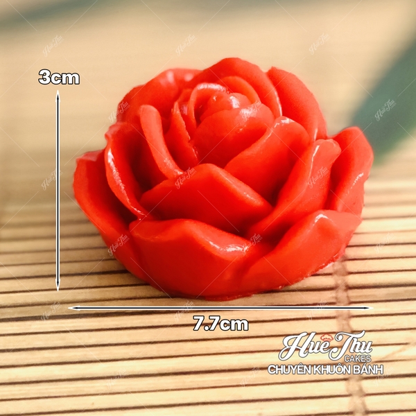 Khuôn silicon Hoa Hồng nụ xoắn 7.7cm làm bánh rau câu 3D 4D nhấn xôi, fondant, socola, nến hanmade