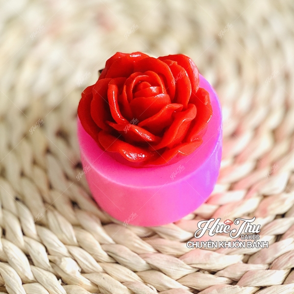 Khuôn silicon Hoa Hồng nụ xoắn 7.7cm làm bánh rau câu 3D 4D nhấn xôi, fondant, socola, nến hanmade