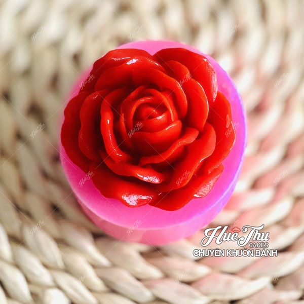 Khuôn silicon Hoa Hồng nụ xoắn 7.7cm làm bánh rau câu 3D 4D nhấn xôi, fondant, socola, nến hanmade