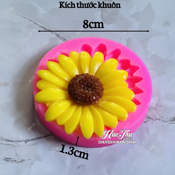 Khuôn silicon Hoa Cúc Cánh Đều 8cm làm bánh rau câu 3D 4D nhấn xôi, fondant, socola, nến hanmade