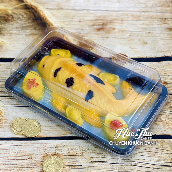 Hộp Đế Đen/Trắng/Vàng 25cm cao 7.5cm HC4 (10/50 hộp) đựng bánh rau câu cá chép, bông lan, xôi, cơm