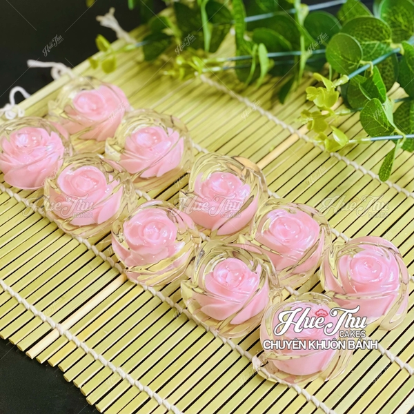 Khuôn silicon Hoa Hồng 3 lớn nhỏ 3/5cm (20 cái) làm bánh rau câu, nhấn xôi, bánh da lợn