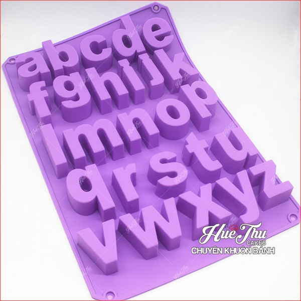 Khuôn silicon Bộ Chữ In Hoa/In Thường/Số (chữ cao 5.2cm) làm bánh rau câu 3D 4D nhấn xôi, fondant, socola, nến hanmade