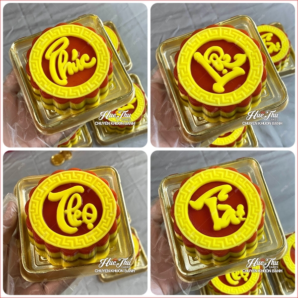 Khuôn rau câu, nhấn xôi Phúc Lộc Thọ Tài (vỉ 4 khuôn) làm bánh rau câu, ép xôi