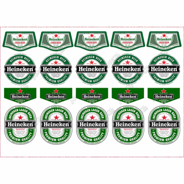 Tấm Tem Nhãn Bia Rượu XO Heineken Tiger Chivas decal dán lên bánh trang trí bánh rau câu tiện lợi (nhiều mẫu)