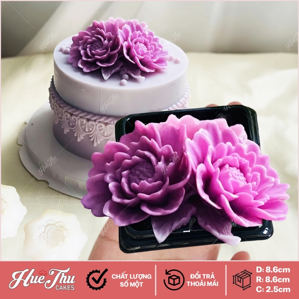 Khuôn silicon Hoa Mẫu Đơn 8.6cm A50 làm bánh rau câu 3D 4D nhấn xôi, fondant, socola, nến hanmade