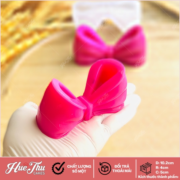 Khuôn silicon Cái Nơ 9.6cm A128 làm bánh rau câu 3D 4D nhấn xôi, fondant, socola, nến hanmade
