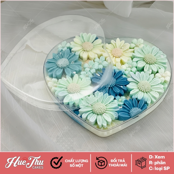 Hộp nhựa Trái Tim trong 14/20cm đổ thạch rau câu, đóng gói bánh kẹo