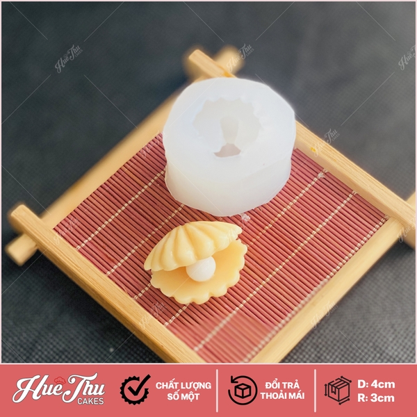 Khuôn silicon Sò Ngọc Trai A102 làm bánh rau câu 3D 4D nhấn xôi, fondant, socola, nến hanmade