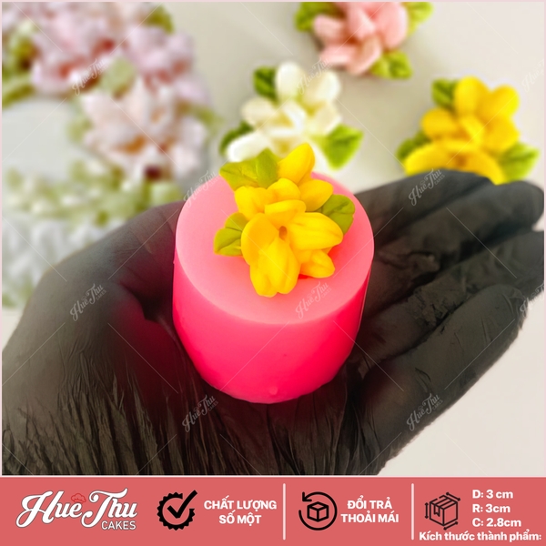 Khuôn silicon hoa Lài Thái M28 làm bánh rau câu 3D 4D nhấn xôi, fondant, socola, nến hanmade