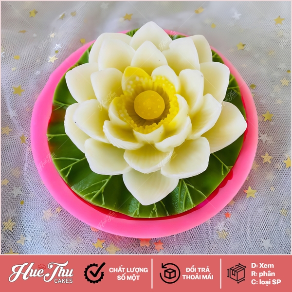 Khuôn silicon Hoa Sen Nở Đại 10cm làm bánh rau câu 3D 4D nhấn xôi, fondant, socola, nến hanmade