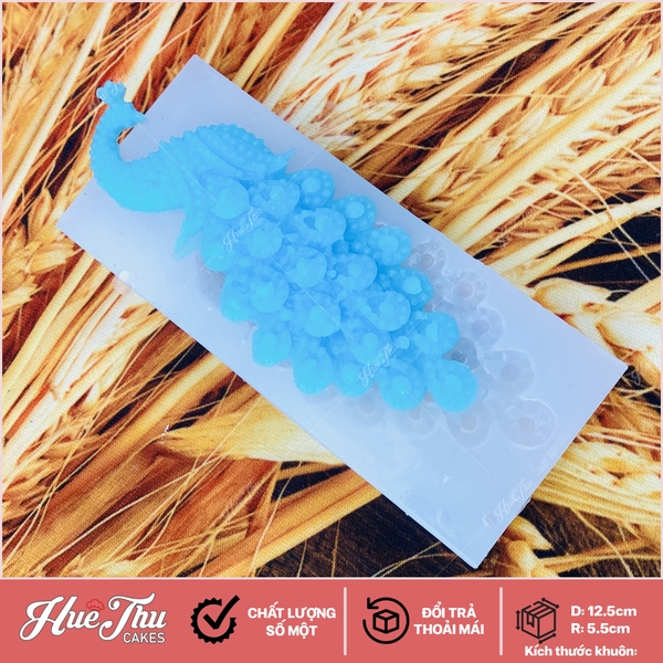 Khuôn silicon Con Công A162 làm bánh rau câu 3D 4D nhấn xôi, fondant, socola, nến hanmade