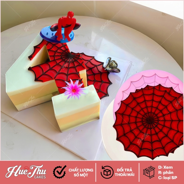 Khuôn silicon Mạng Nhện 16cm làm bánh rau câu 3D 4D nhấn xôi, fondant, socola, nến hanmade