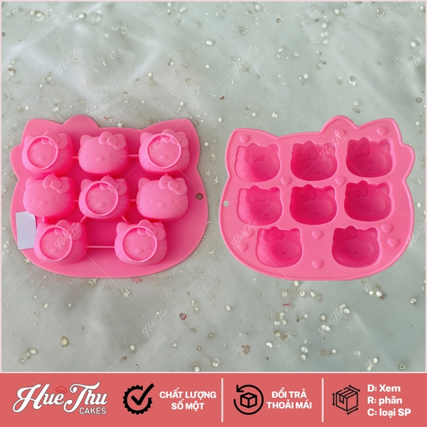 Khuôn silicon kẹo chip mèo Hello Kitty làm kẹo dẻo, chip chip, rau câu, thạch trà sữa