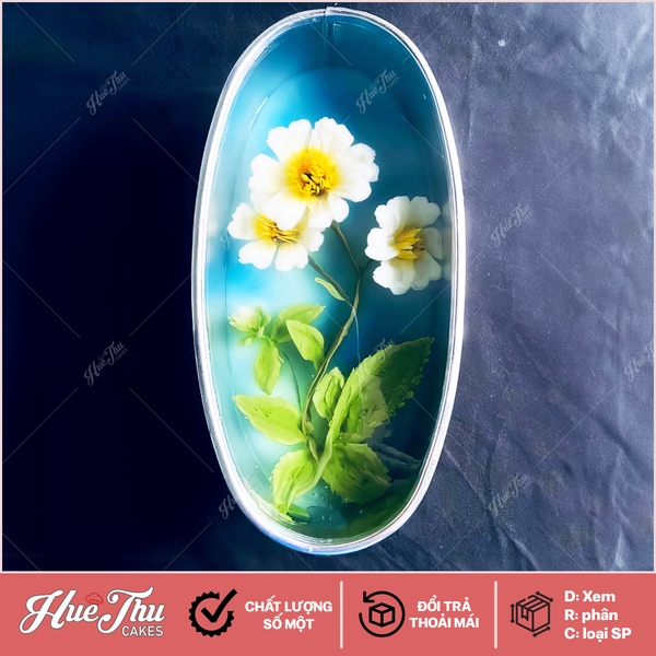 Khuôn hình Oval dài 10cm / 21cm rộng 10cm dùng làm bánh rau câu, bánh gato, bánh nướng