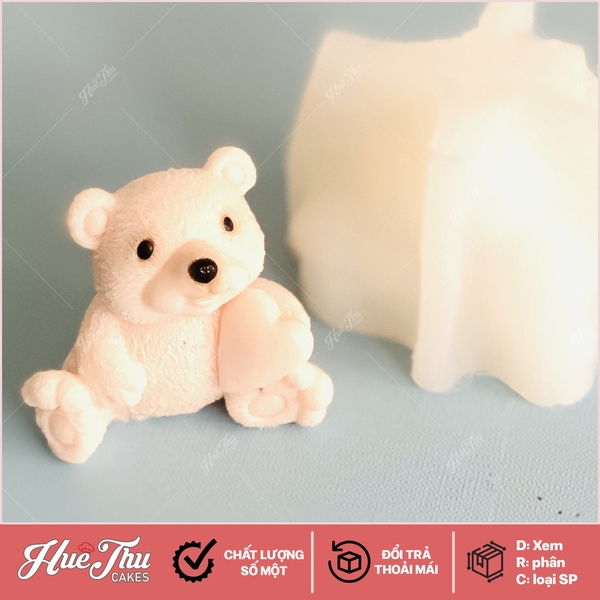 Khuôn silicon Chú Gấu 6.1cm A166 làm bánh rau câu 3D 4D nhấn xôi, fondant, socola, nến hanmade