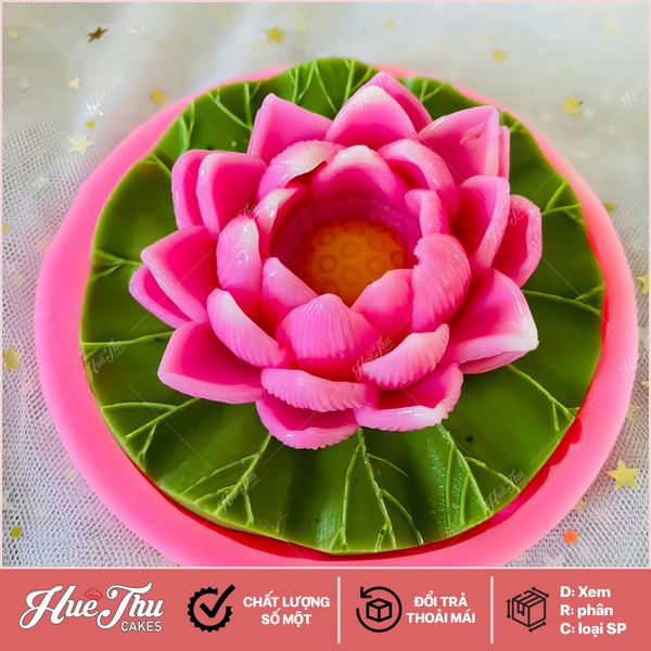 Khuôn silicon Hoa Sen 8cm (nở đại) làm bánh rau câu 3D 4D nhấn xôi, fondant, socola, nến hanmade