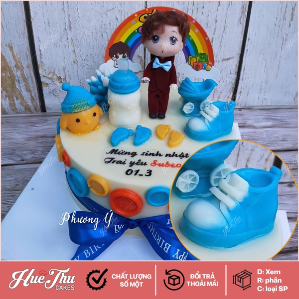 Khuôn silicon Đôi Giày bé gái, bé trai làm bánh rau câu 3D 4D nhấn xôi, fondant, socola, nến hanmade