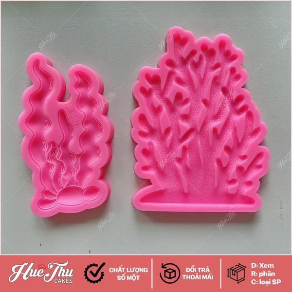 Khuôn silicon San Hô 11.5x8cm (1 cặp) làm bánh rau câu 3D 4D nhấn xôi, fondant, socola, nến hanmade