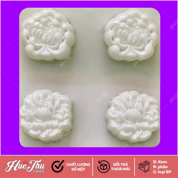 Khuôn rau câu, nhấn xôi Hoa Cúc (vỉ 4 khuôn) làm bánh rau câu, ép xôi
