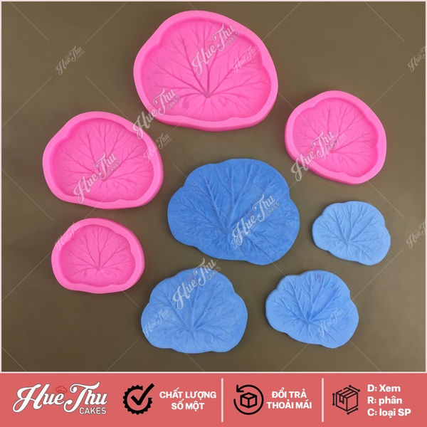 Khuôn silicon lá Sen 5/6/7/9cm làm bánh rau câu 3D 4D nhấn xôi, fondant, socola, nến hanmade