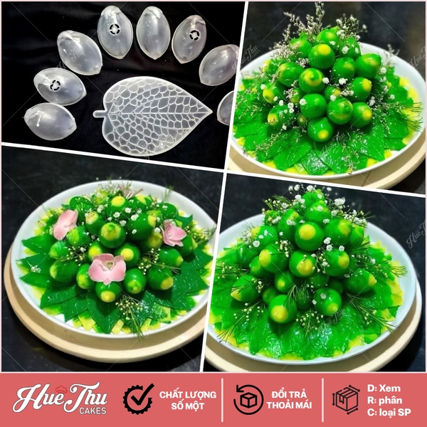 Khuôn làm rau câu Quả Cau, Lá Trầu làm bánh rau câu 3D 4D nhấn xôi, fondant, socola, nến hanmade