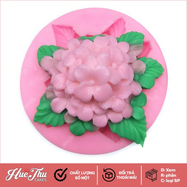 Khuôn silicon Cẩm Tú Cầu 5cm làm bánh rau câu 3D 4D nhấn xôi, fondant, socola, nến hanmade