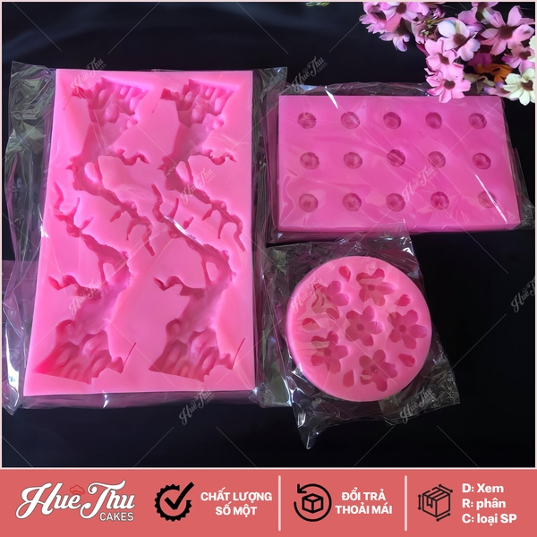 Khuôn silicon Thân Cây làm bánh rau câu 3D 4D nhấn xôi, fondant, socola, nến hanmade