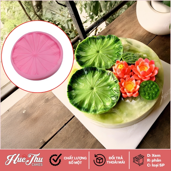 Khuôn silicon lá Sen 11.5cm làm bánh rau câu 3D 4D nhấn xôi, fondant, socola, nến hanmade